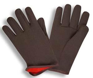 RED FLEECE LINED BROWN JERSEY GLOVE MENS - Cold-Resistant Gloves